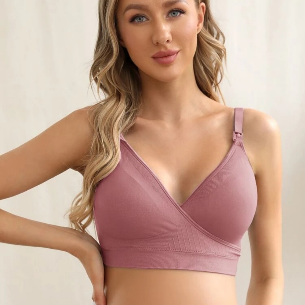 Pink Shein nursing bra
